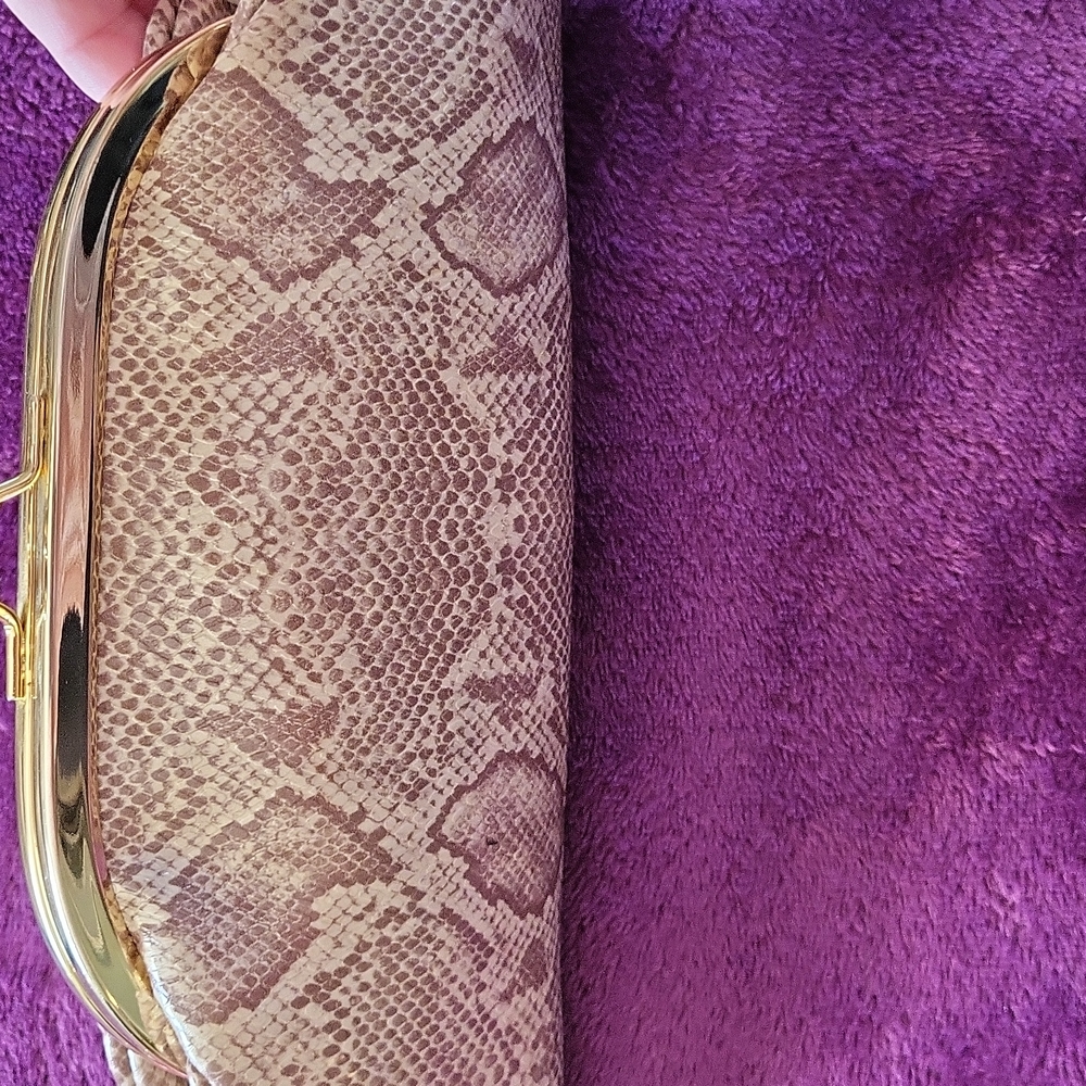 Vintage Snake Print Clutch